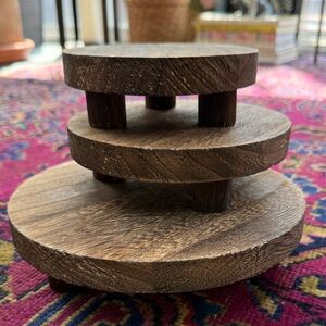 Stacked Wooden Display Stands (set of 3)